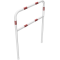 Hoop of steel tube |  48 x 2,5 mm | with cross bar | for casting in concrete | total width 1000 mm | total height 1400 mm | hot-dip galvanized and white coatedwith red reflecting stripes